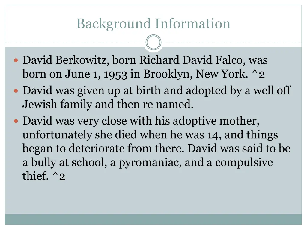 background information