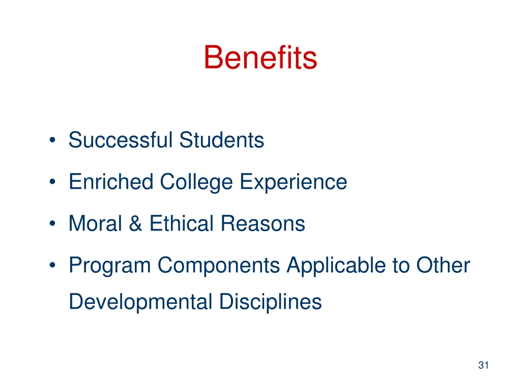 benefits