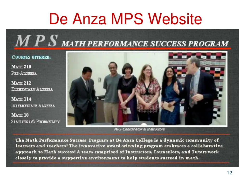 de anza mps website
