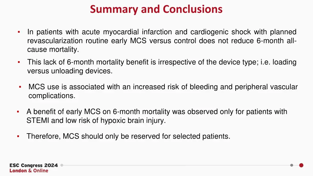 summary and conclusions
