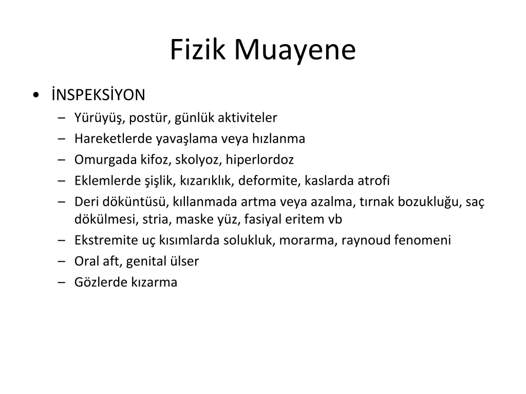 fizik muayene