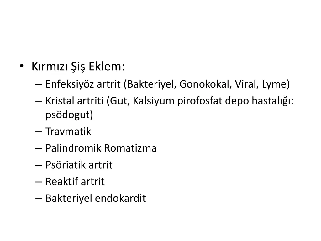k rm z i eklem enfeksiy z artrit bakteriyel