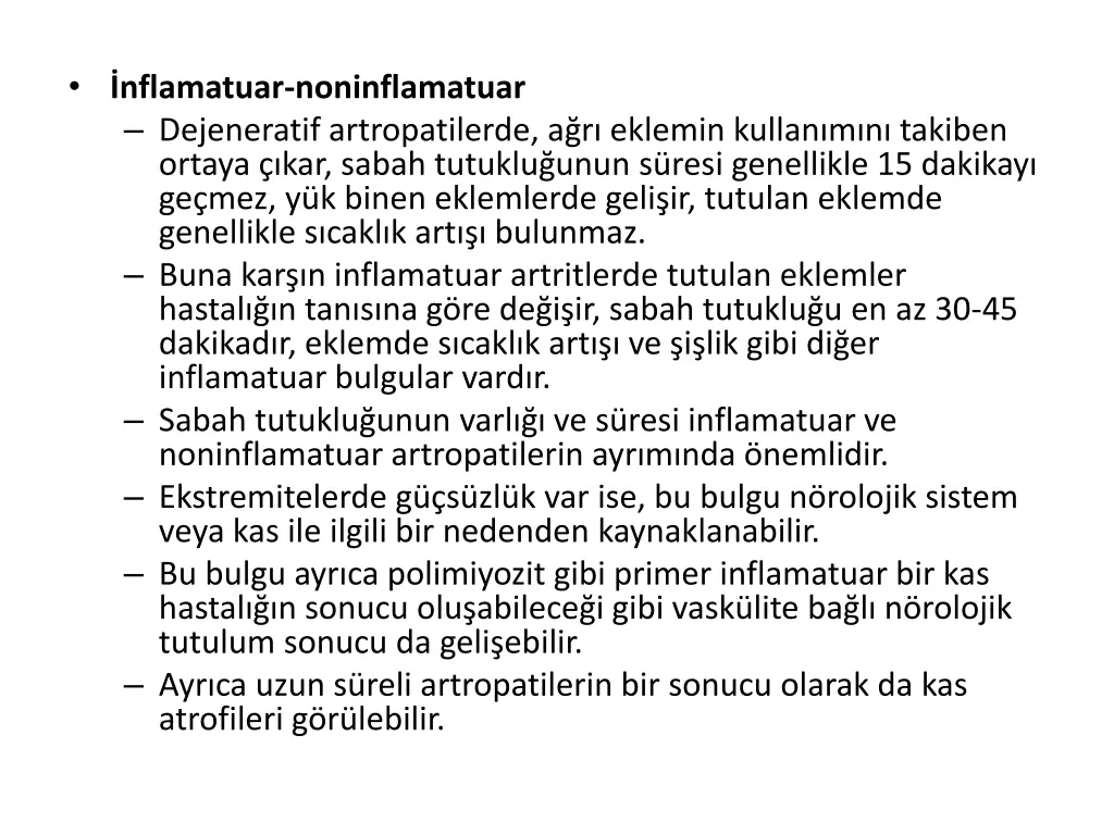 nflamatuar noninflamatuar dejeneratif