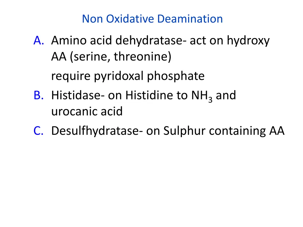 non oxidative deamination
