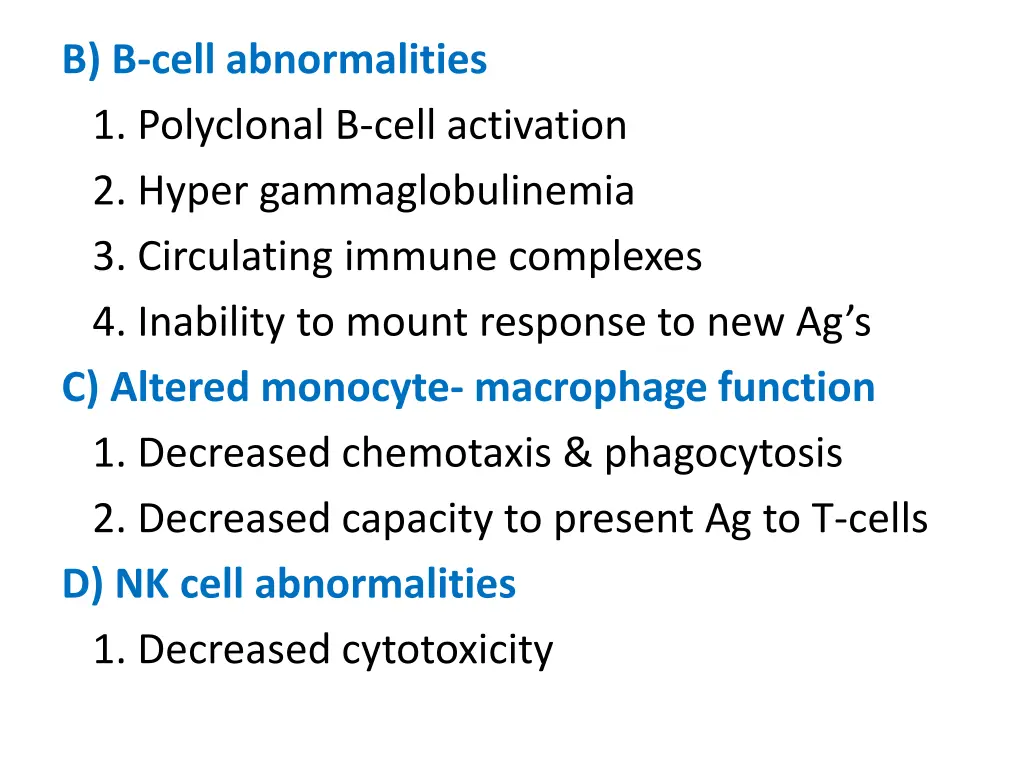 b b cell abnormalities 1 polyclonal b cell