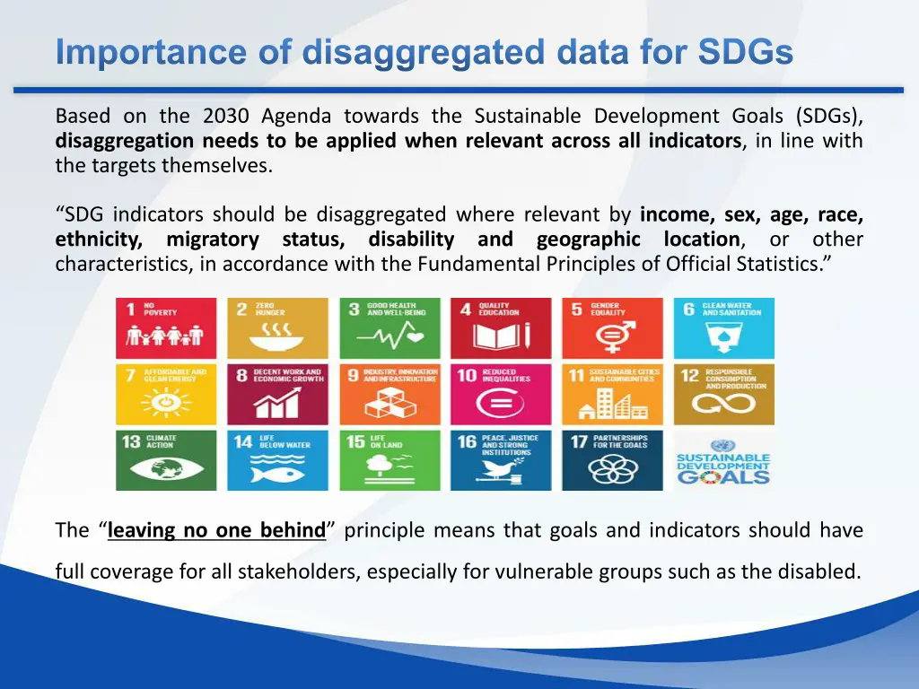importance of disaggregated data for sdgs