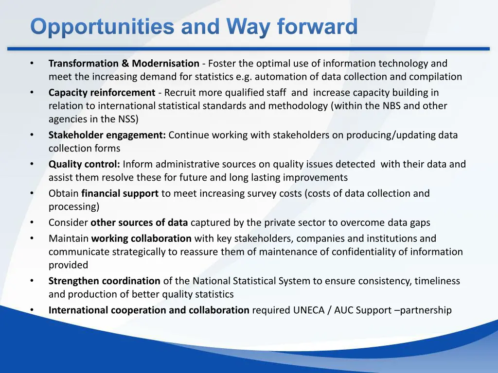 opportunities and way forward