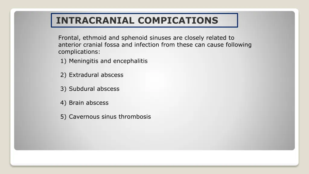 intracranial compications