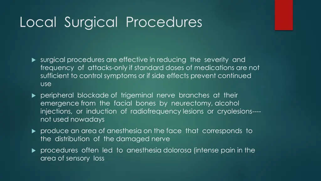 local surgical procedures