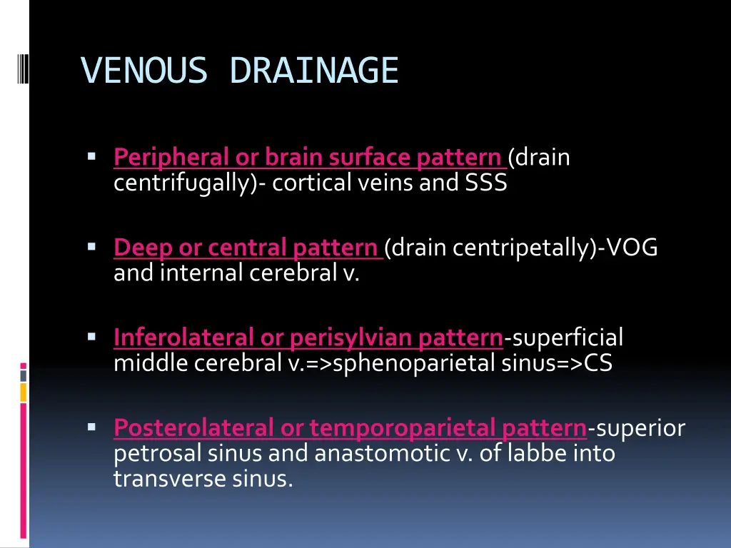 venous drainage