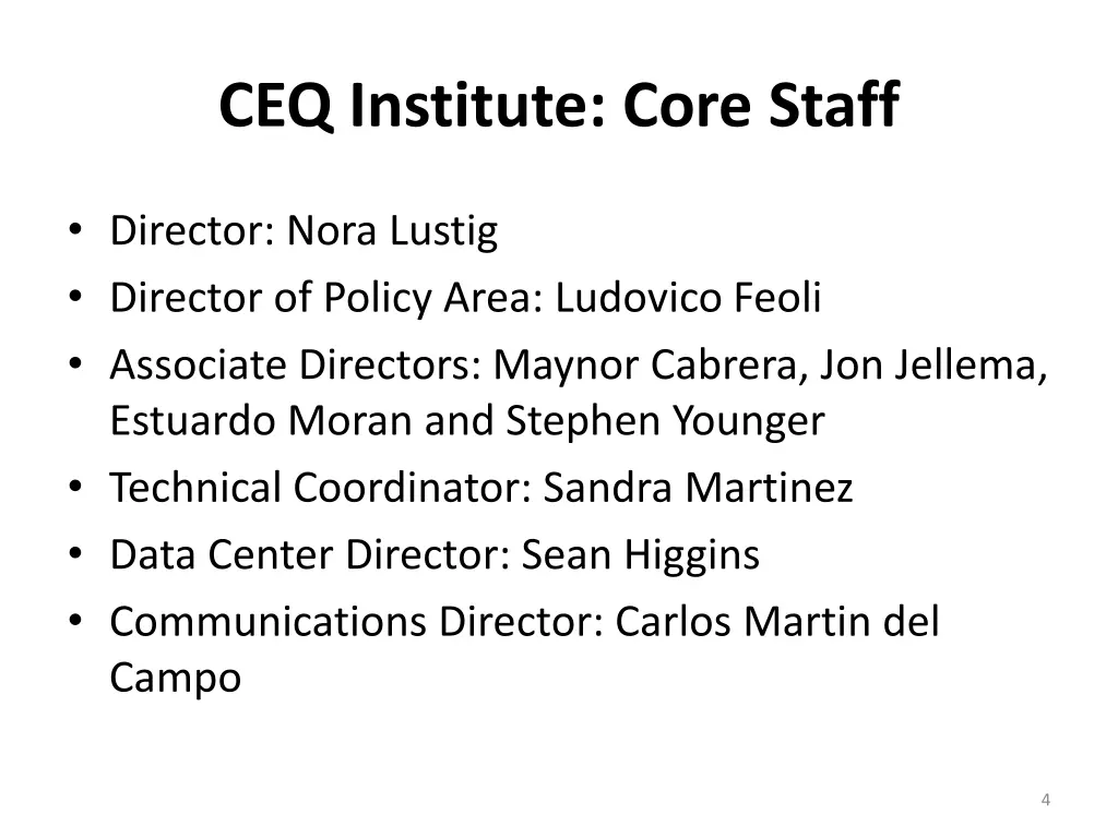 ceq institute core staff