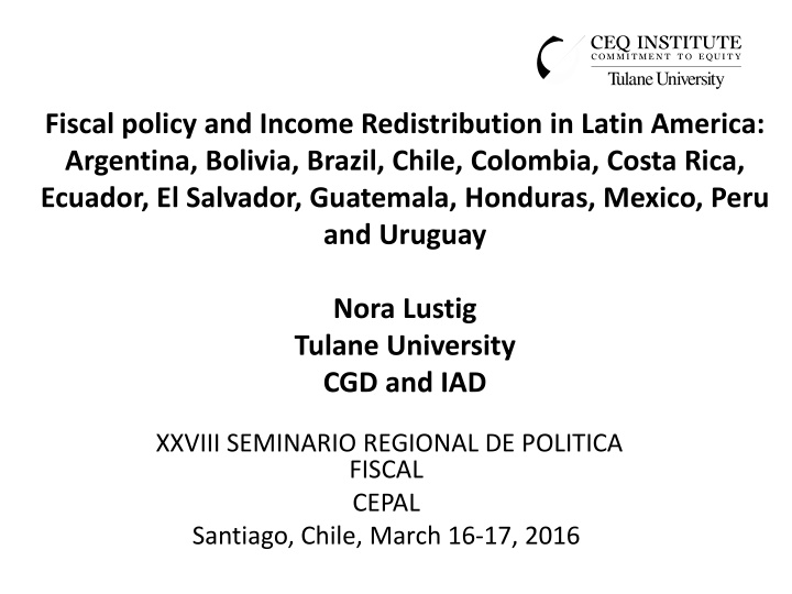 fiscal policy and income redistribution in latin