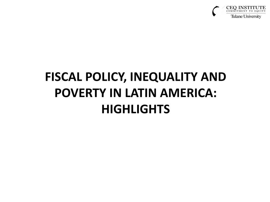 fiscal policy inequality and poverty in latin