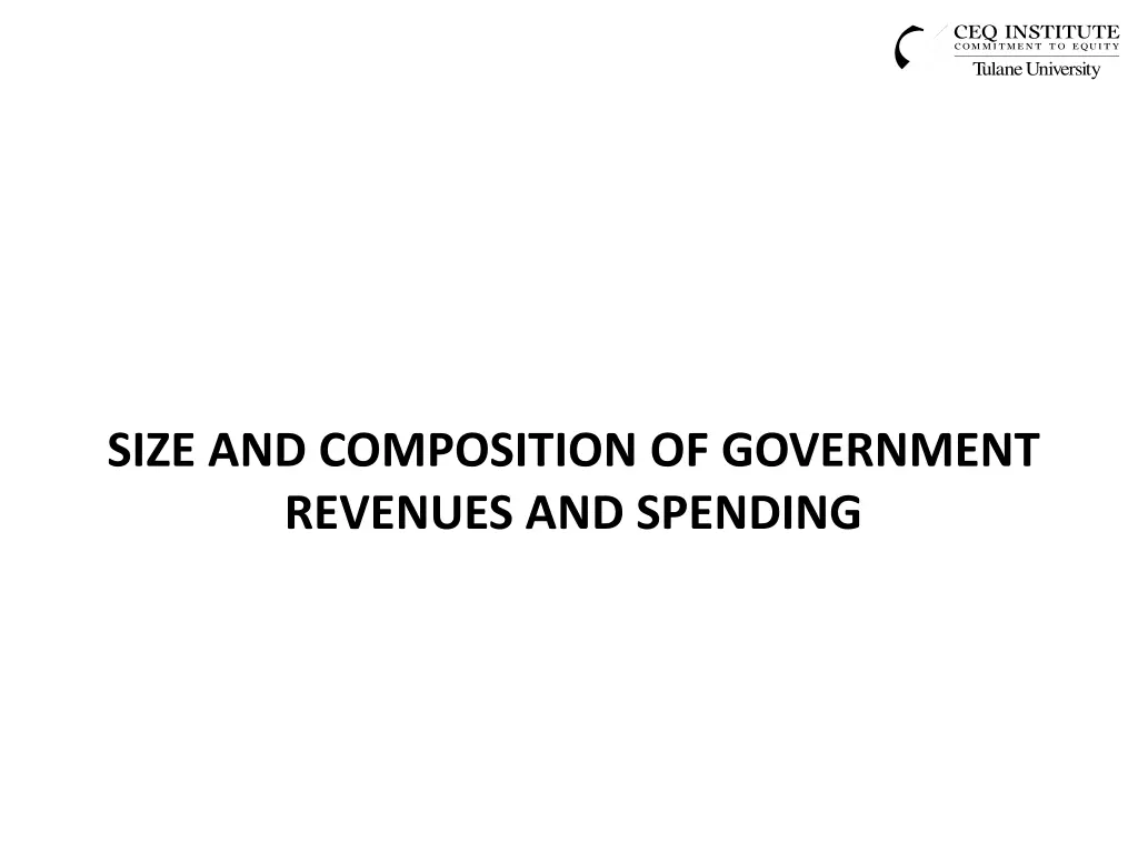 size and composition of government revenues