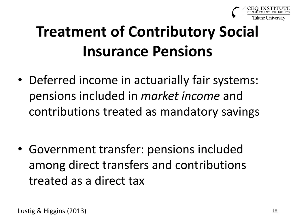 treatment of contributory social insurance