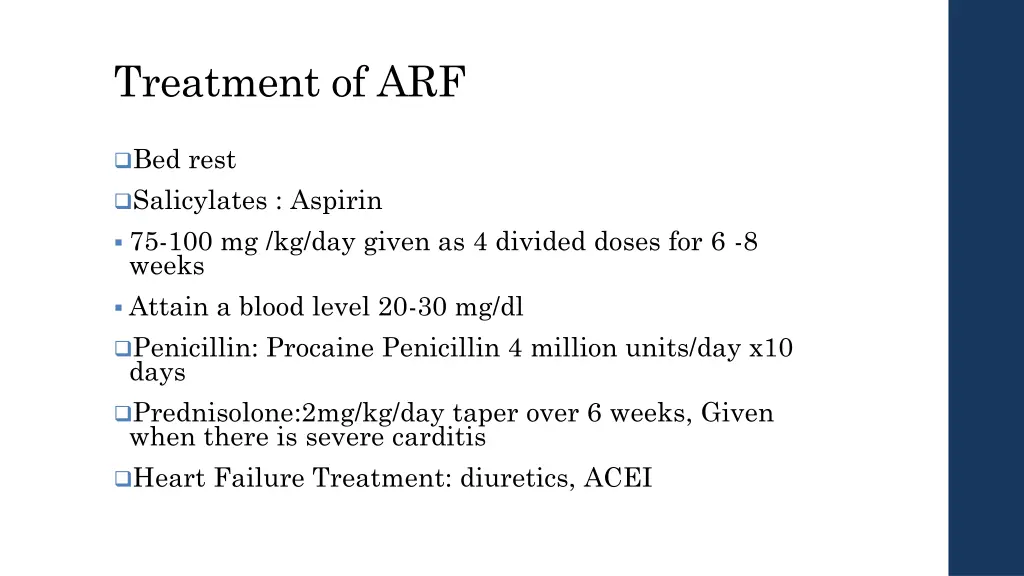 treatment of arf