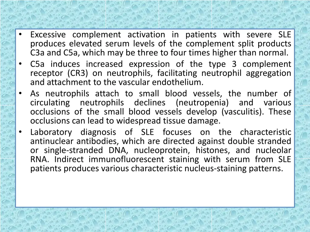 excessive complement activation in patients with