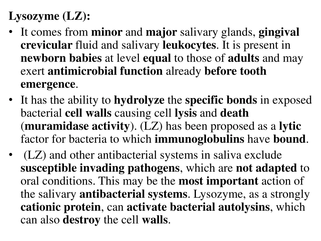 lysozyme lz it comes from minor and major