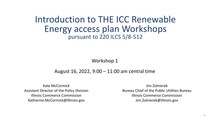 introduction to the icc renewable energy access