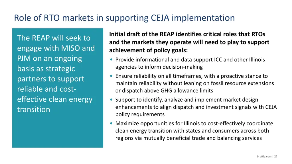 role of rto markets in supporting ceja