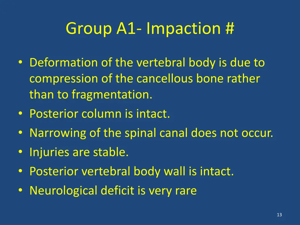 group a1 impaction