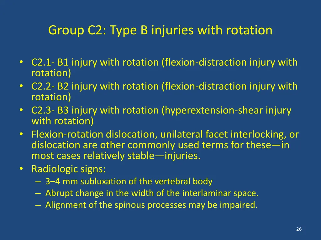 group c2 type b injuries with rotation