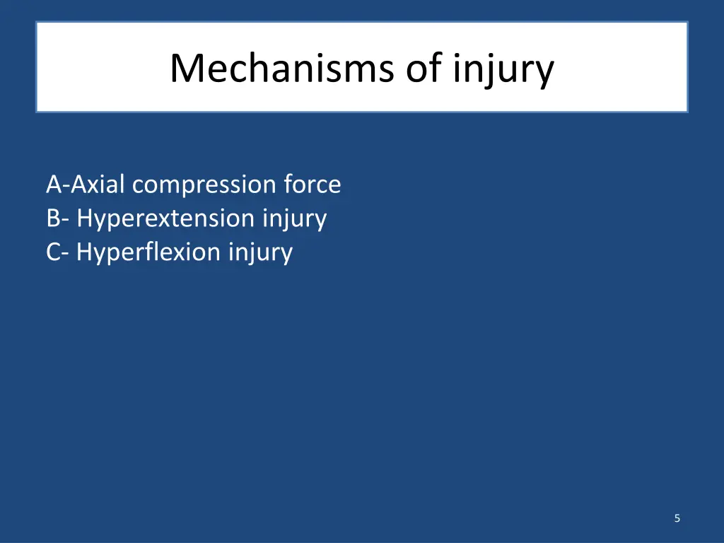 mechanisms of injury