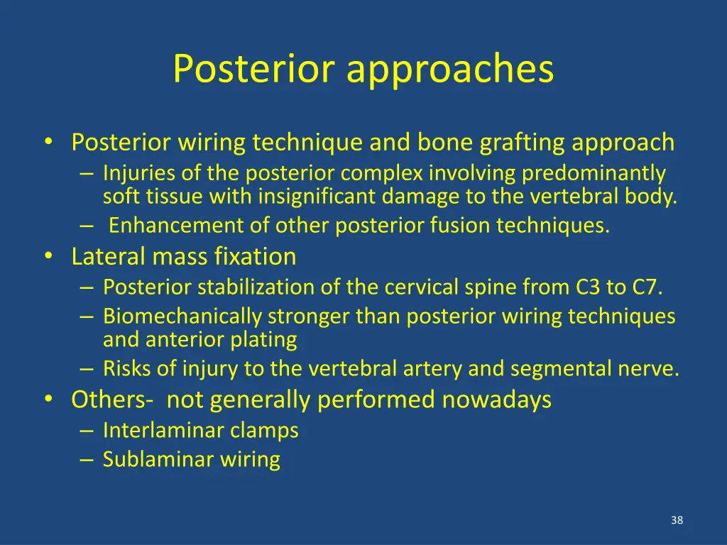 posterior approaches