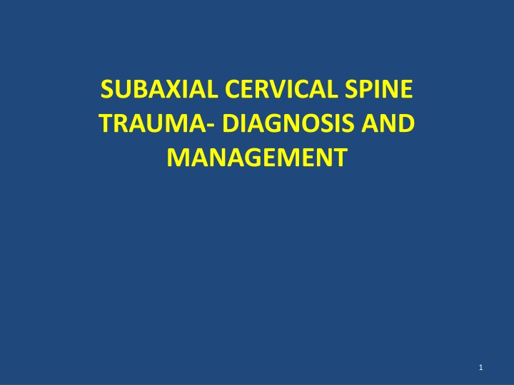 subaxial cervical spine trauma diagnosis