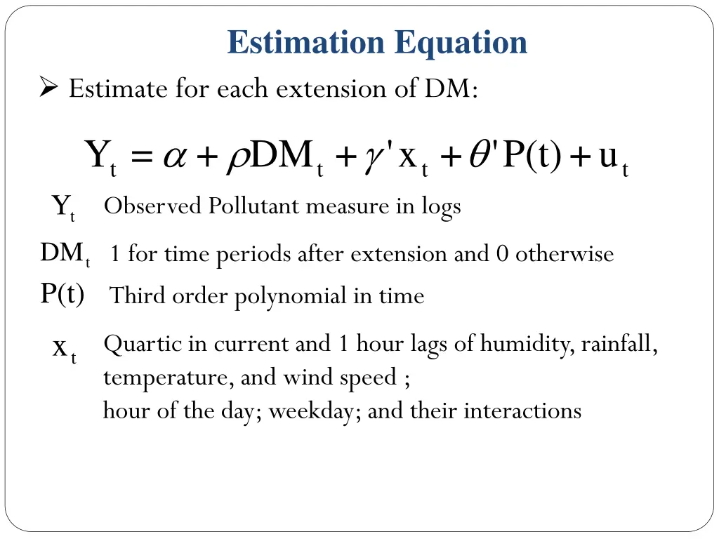 estimation equation