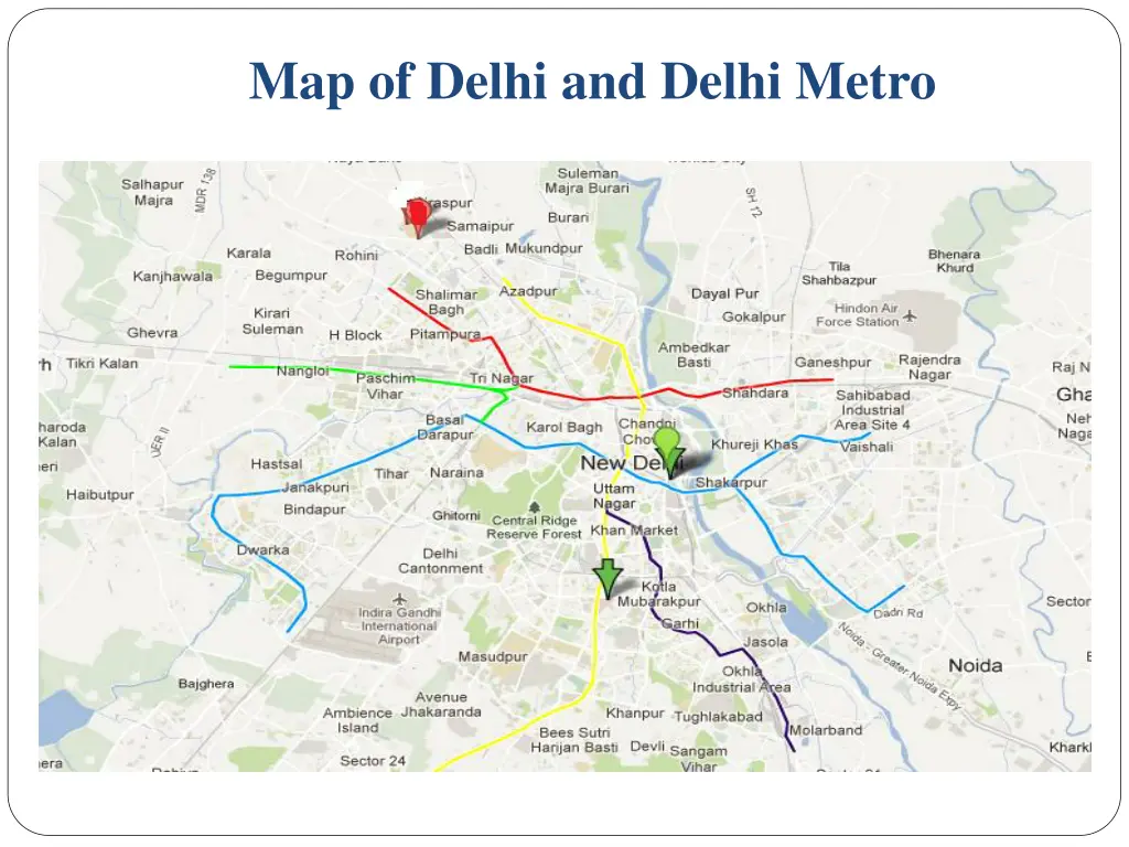 map of delhi and delhi metro