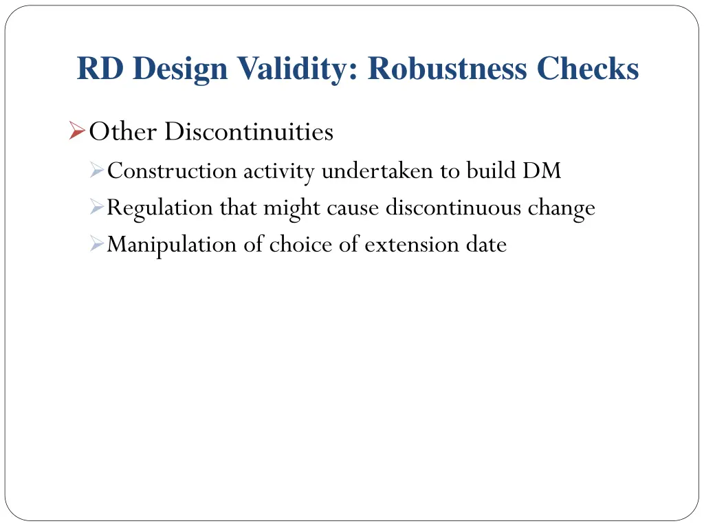 rd design validity robustness checks