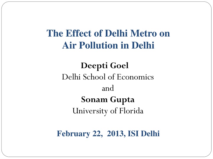 the effect of delhi metro on air pollution