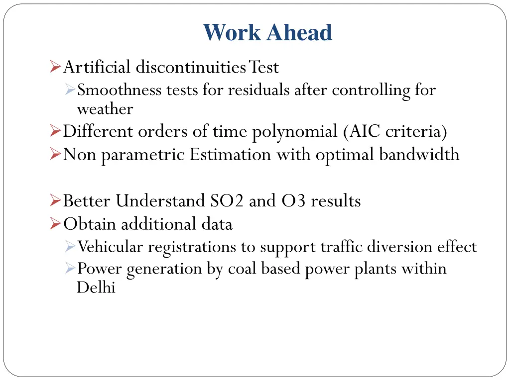 work ahead