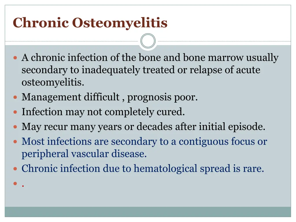 chronic osteomyelitis