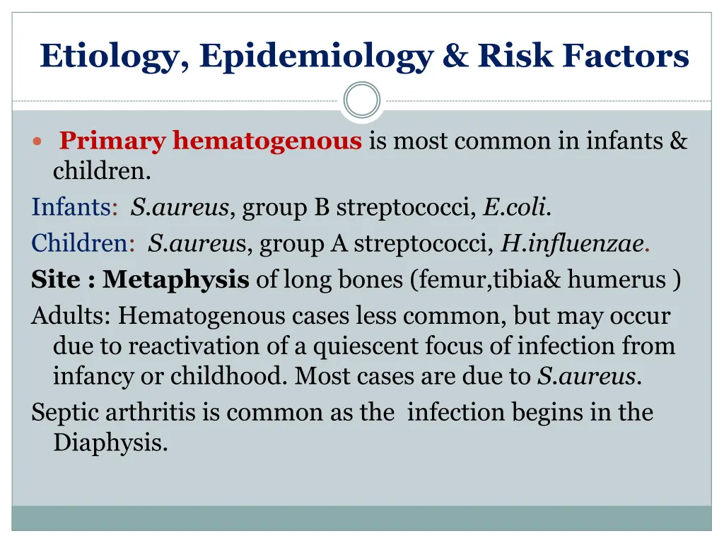 etiology epidemiology risk factors