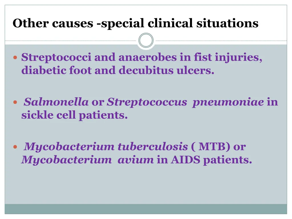 other causes special clinical situations