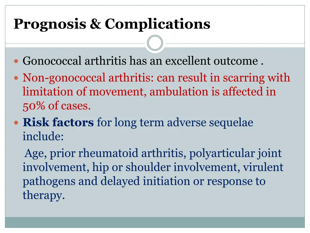 prognosis complications