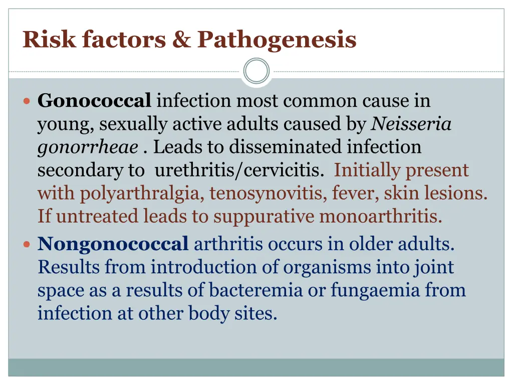 risk factors pathogenesis