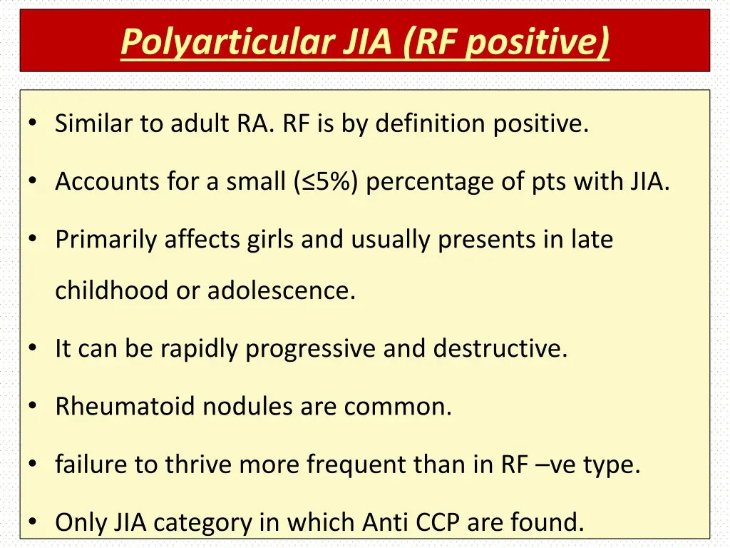polyarticular jia rf positive