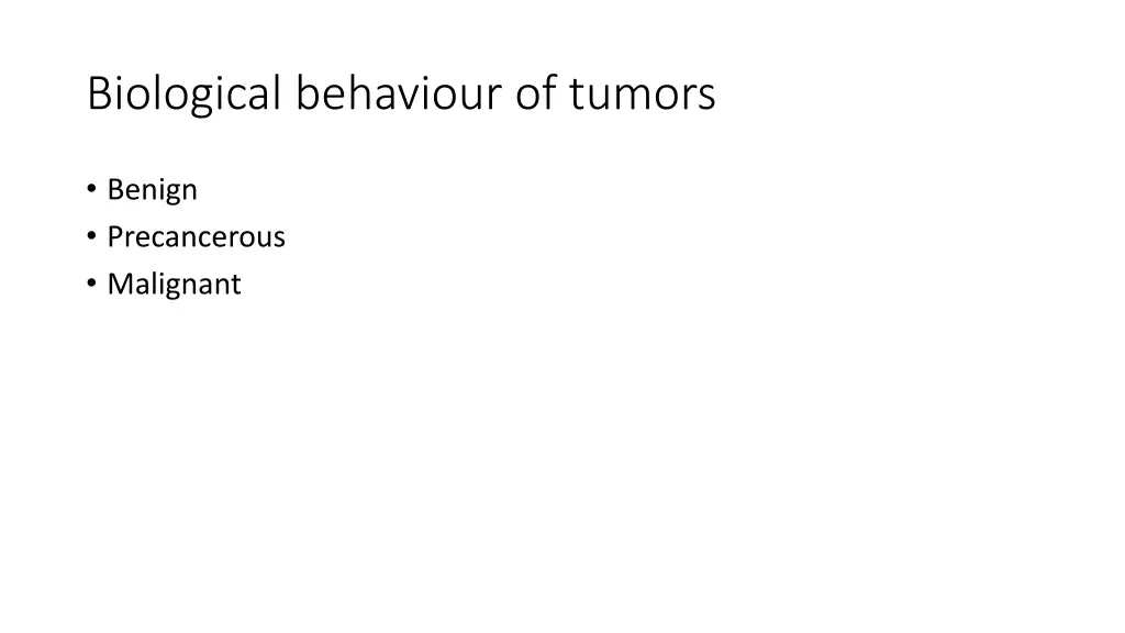 biological behaviour of tumors