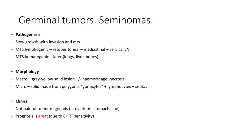 germinal tumors seminomas 1
