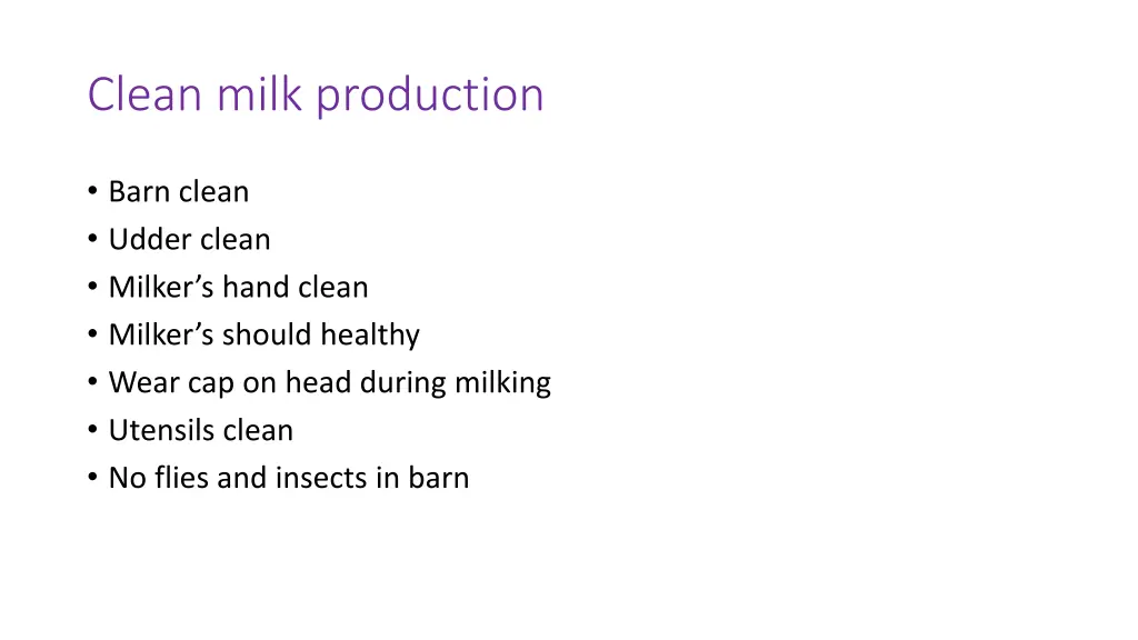 clean milk production