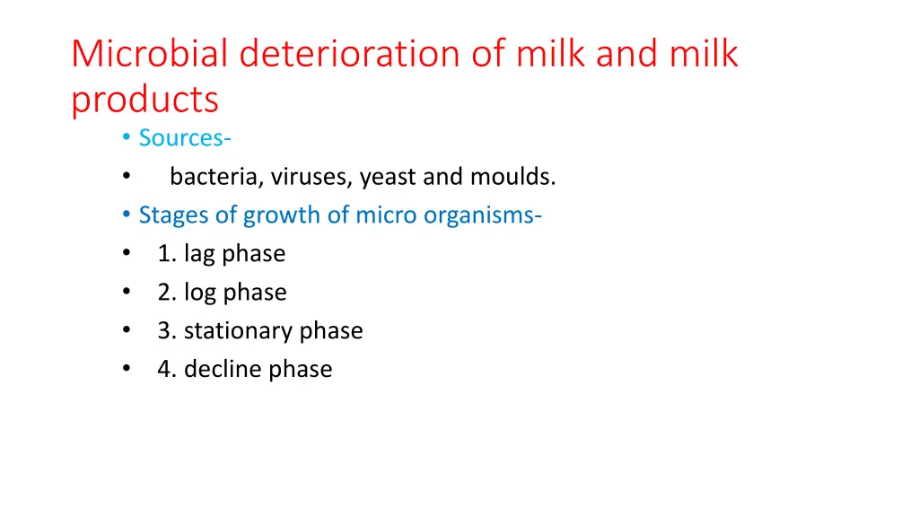 microbial deterioration of milk and milk products