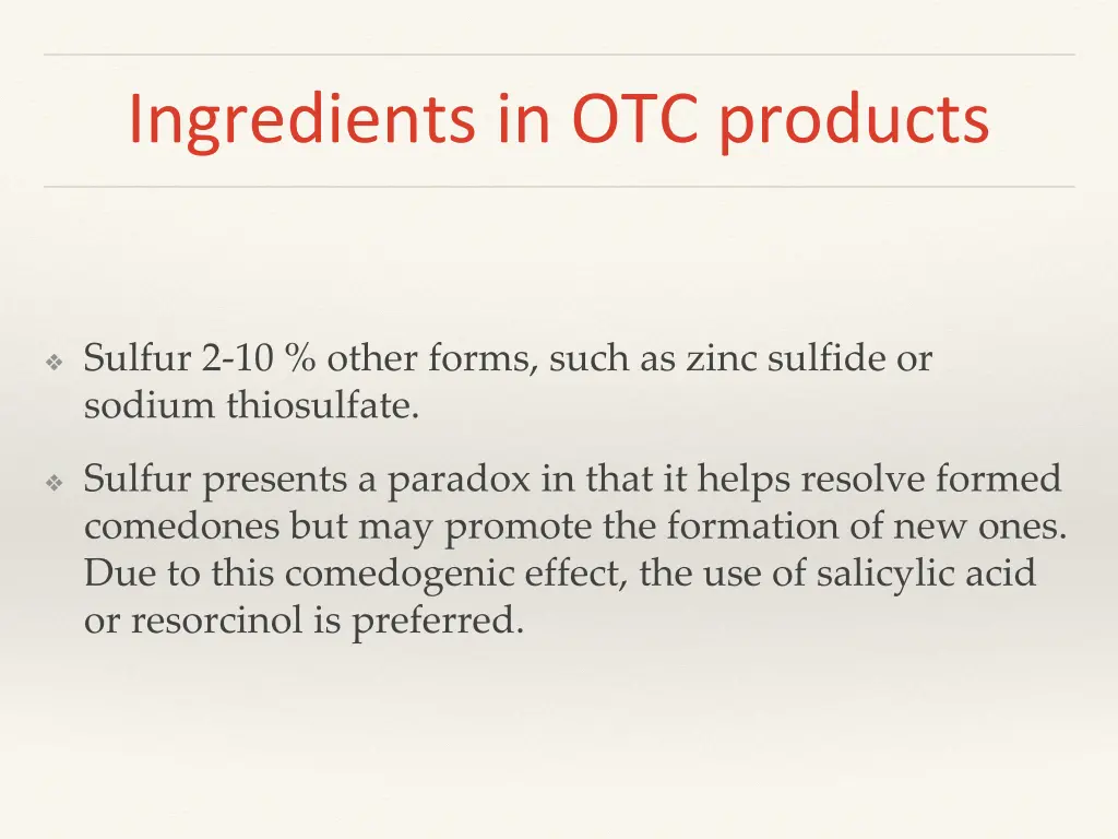 ingredients in otc products