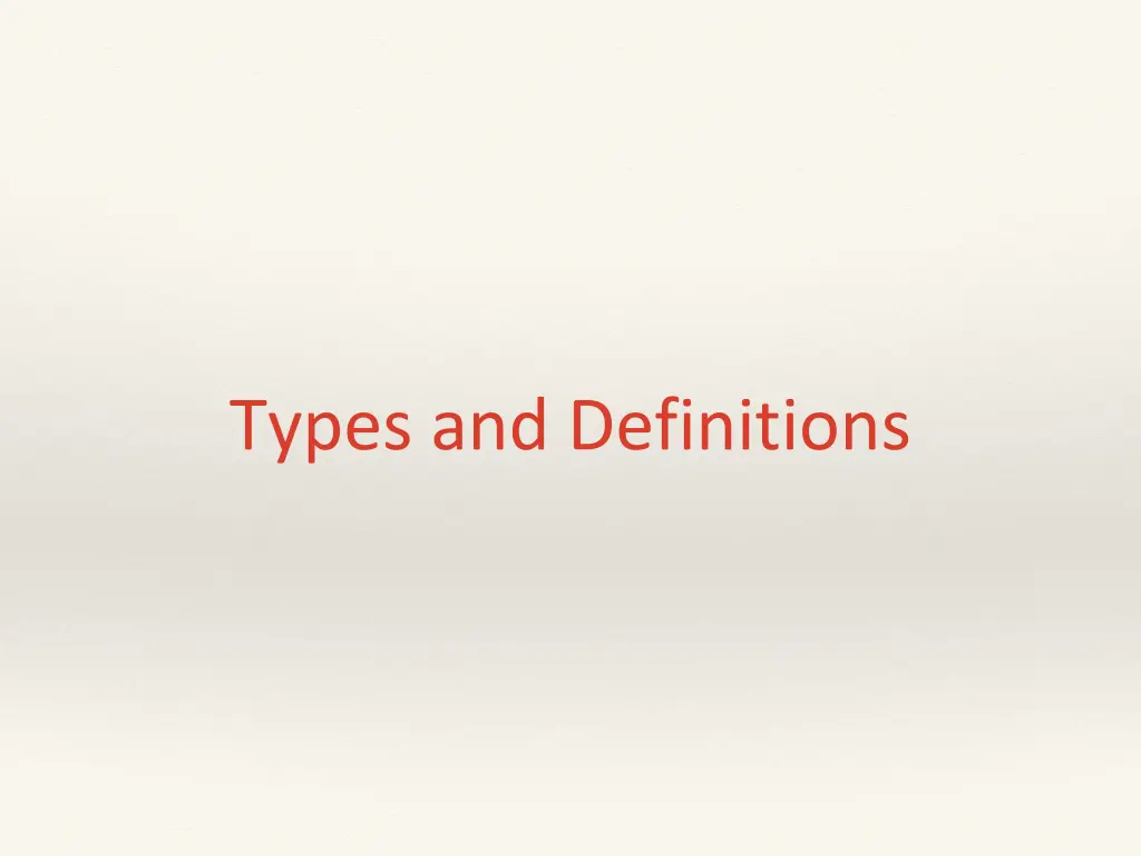 types and definitions