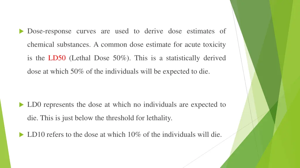 dose response curves are used to derive dose