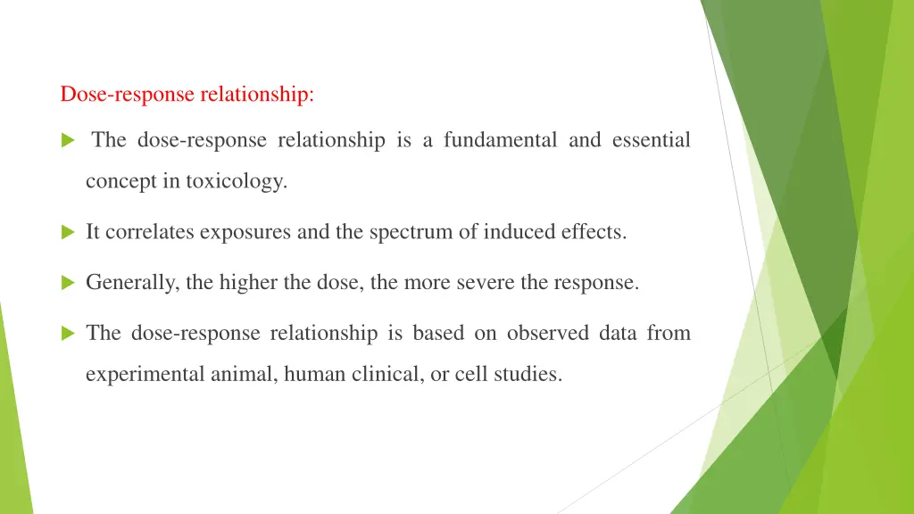 dose response relationship
