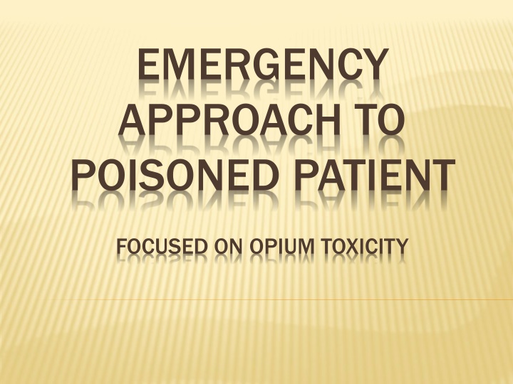 emergency approach to poisoned patient