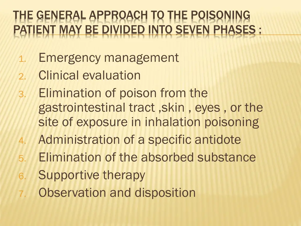 the general approach to the poisoning patient